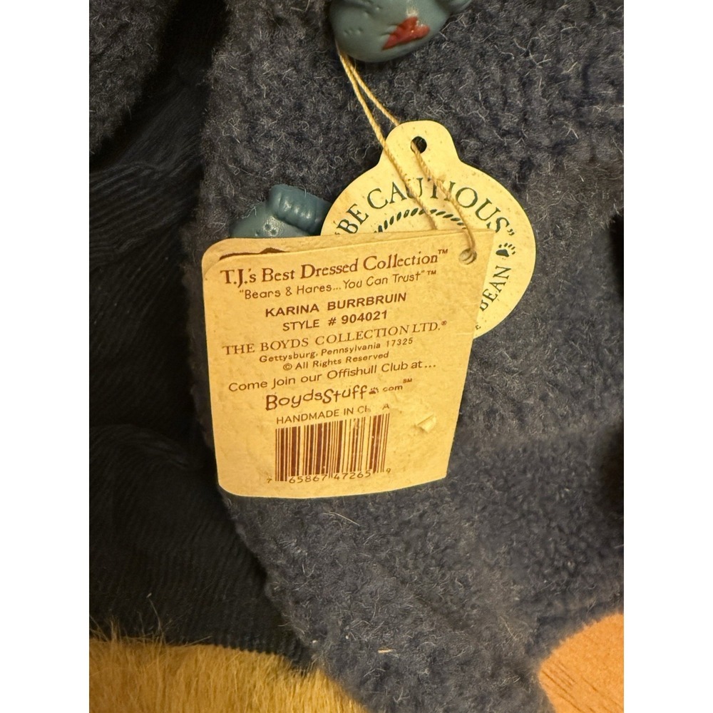Boyds Bear 904021 Plushed Stuffed 14" Karina Burrbruin with Blue Coat and Hood - Picture 6 of 7